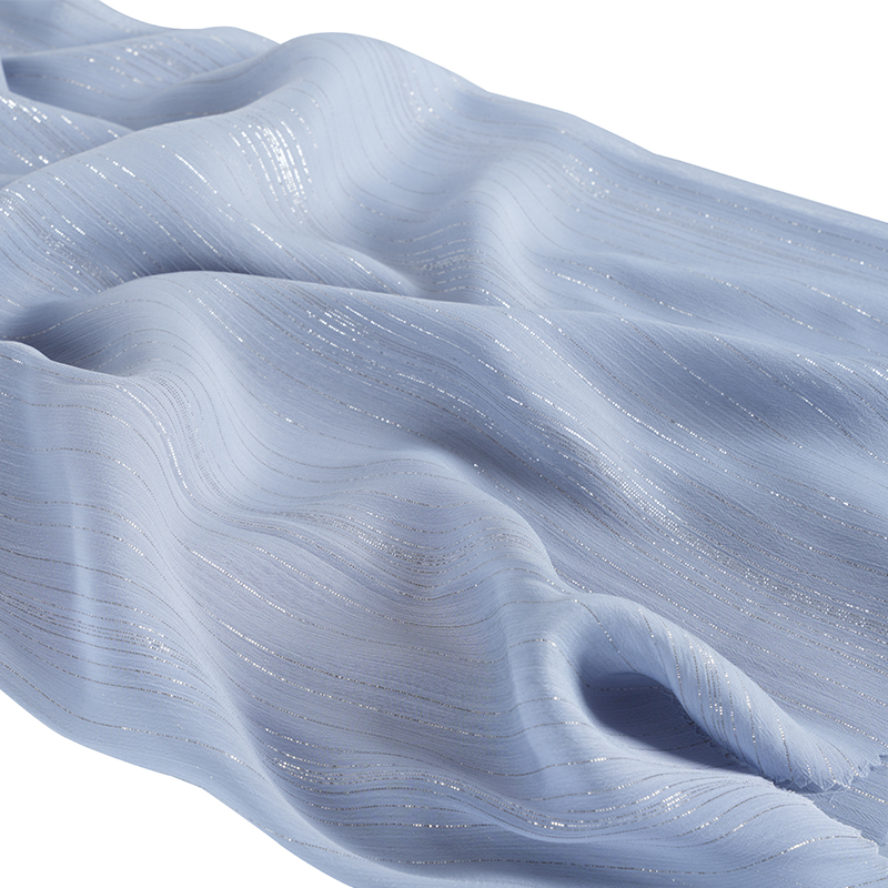 Krep Sifon Sutra Perak Tidak Beraturan 75D