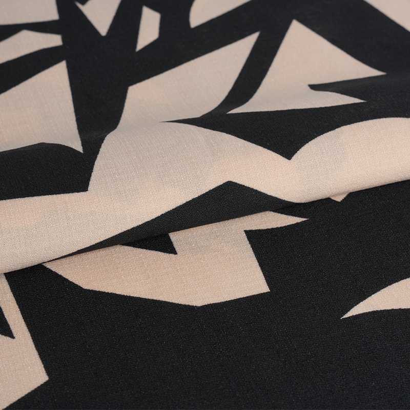 5068 Kain Cetak Rami Linglong Merah Muda Dan Hitam