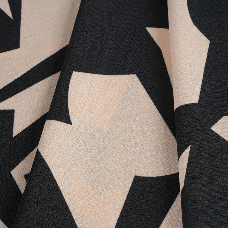 5068 Kain Cetak Rami Linglong Merah Muda Dan Hitam