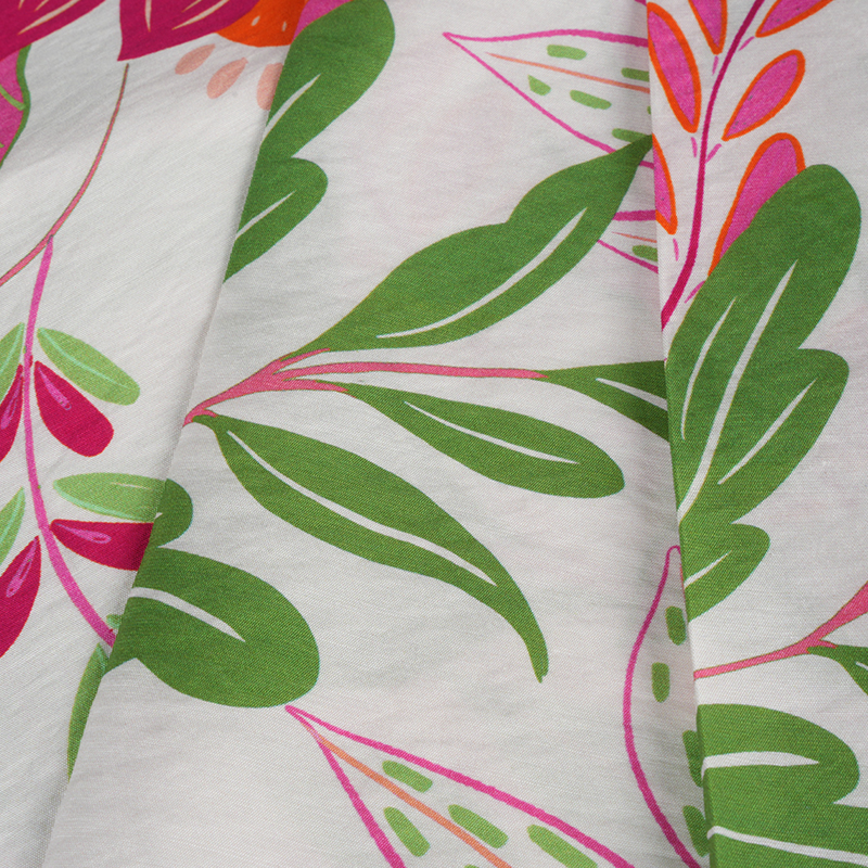 Rn Kain Cetak Burung Cendrawasih Polos Semi Gloss