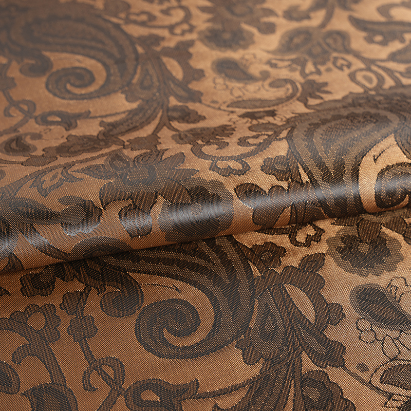 Jacquard Bunga Kecapi Bergigi Poliester