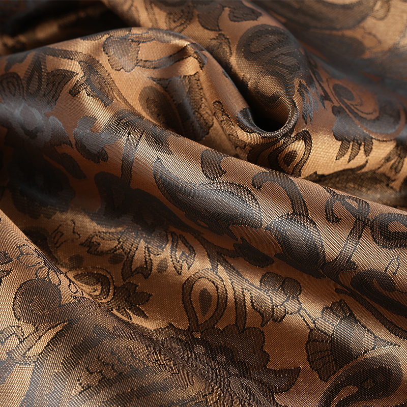 Jacquard Bunga Kecapi Bergigi Poliester