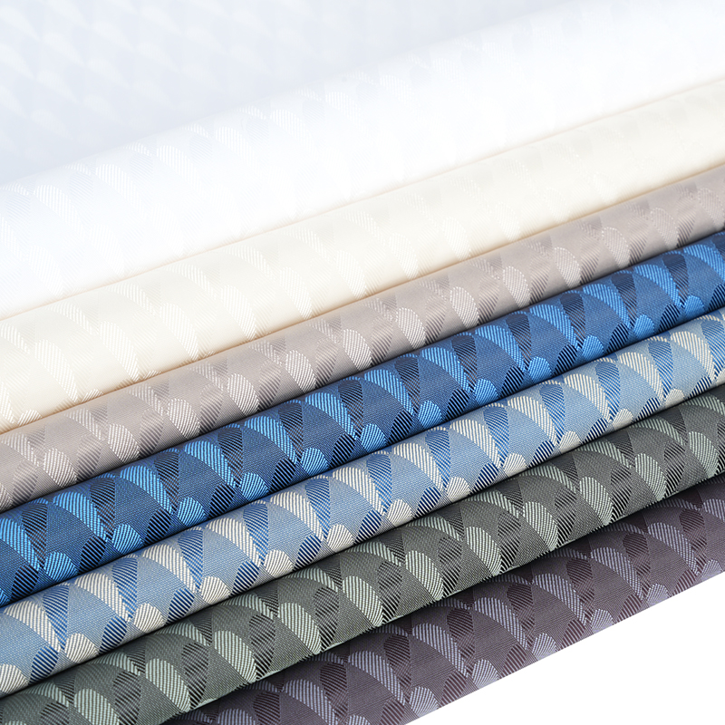 Pencelupan Jacquard Cinta Simetris Dua Warna Kationik Poliester