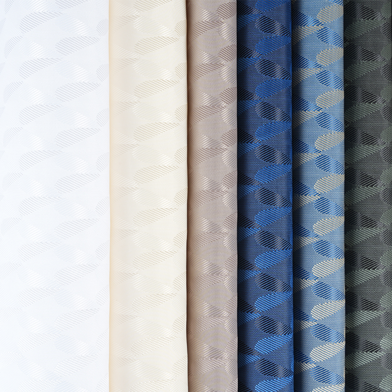 Pencelupan Jacquard Cinta Simetris Dua Warna Kationik Poliester