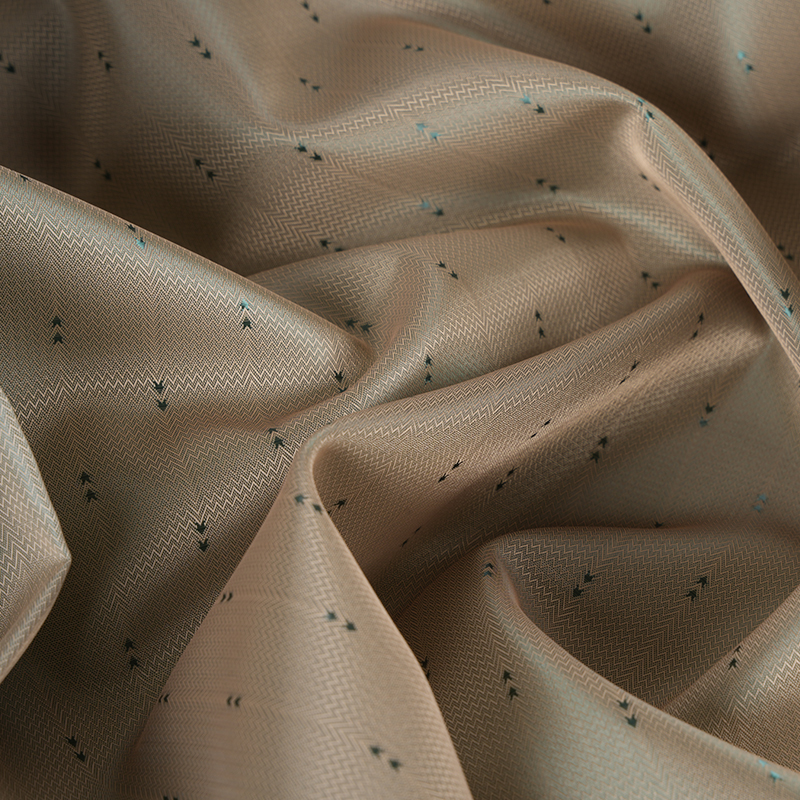 Jacquard Garis Panah Bergelombang Filamen Putih Poliester