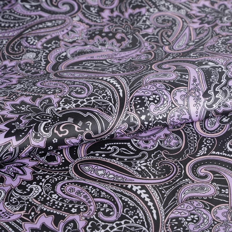 Kain Cetak Daun Pinus Ekor Kuda Taffeta Poliester 190T