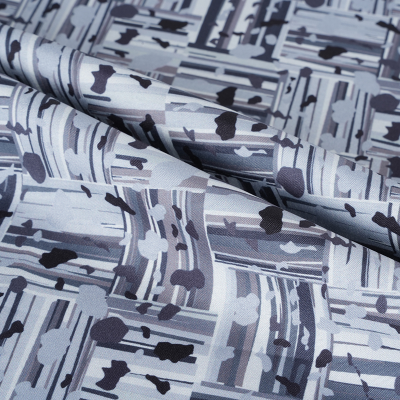 Kain Cetak Digital Blok Positif dan Negatif Abstrak Katun Sutra Keren 100D*40S