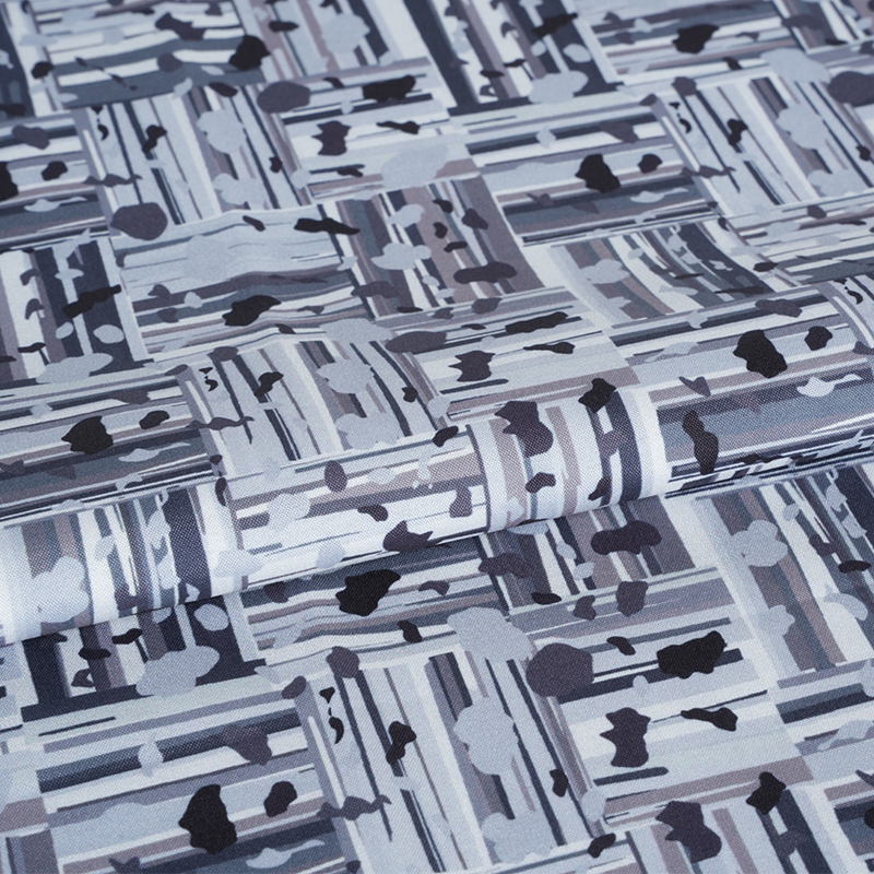 Kain Cetak Digital Blok Positif dan Negatif Abstrak Katun Sutra Keren 100D*40S